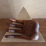 Large Wooden Open Palm Sculpture