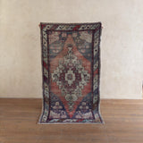 Vintage Anatolian Stepped Medallion Rug
