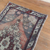 Vintage Anatolian Stepped Medallion Rug