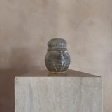 Charcoal Drip Glaze Lidded Vessel