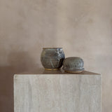 Charcoal Drip Glaze Lidded Vessel