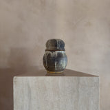 Charcoal Drip Glaze Lidded Vessel