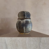 Charcoal Drip Glaze Lidded Vessel