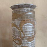 Large Ribbed Studio Ceramic Vessel