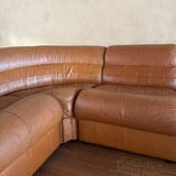 8 Piece Percival Lafer Patchwork Leather Modular Sofa and Ottoman, 1960s