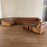 8 Piece Percival Lafer Patchwork Leather Modular Sofa and Ottoman, 1960s