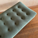 Tufted Sage Green Mid Century Daybed with Teak Legs
