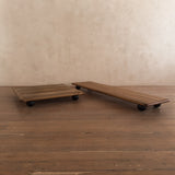 'Pianura' Low Walnut Coffee Tables by Mario Bellini