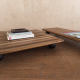 'Pianura' Low Walnut Coffee Tables by Mario Bellini