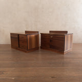 Pair of Italian Cherry Wood Nightstands, 1960s