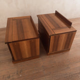 Pair of Italian Cherry Wood Nightstands, 1960s