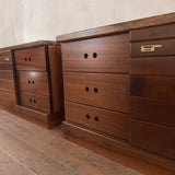 Pair of Italian Cherry Wood Nightstands, 1960s