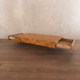 Burlwood Plinth Coffee Table attr. Roche Bobois, 1970s