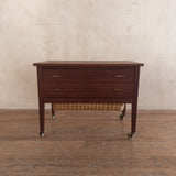 French Teak Chest with Woven Basket Drawer, 1960s