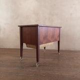 French Teak Chest with Woven Basket Drawer, 1960s