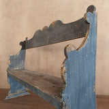 Rustic Antique Cornflower Blue Bench