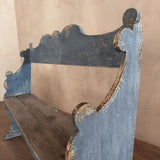 Rustic Antique Cornflower Blue Bench