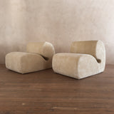 Pair of Sculptural Geometric Postmodern Lounge Chairs