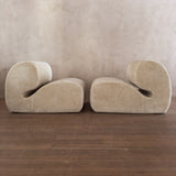 Pair of Sculptural Geometric Postmodern Lounge Chairs