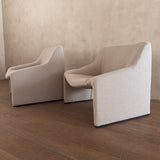 Pair of Cream Square Back Tub Chairs