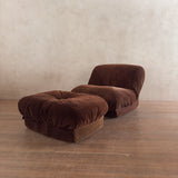 Chocolate Corduroy 'Patate' Chair and Ottoman by Airborne International, 1970s