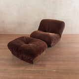 Chocolate Corduroy 'Patate' Chair and Ottoman by Airborne International, 1970s