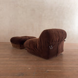 Chocolate Corduroy 'Patate' Chair and Ottoman by Airborne International, 1970s