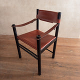 Set of 10 Italian Leather Dining Chairs by Ibisco, 1960's