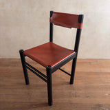 Set of 10 Italian Leather Dining Chairs by Ibisco, 1960's