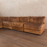 6 Piece Camel Leather 'DS-11' Patchwork Sofa by De Sede