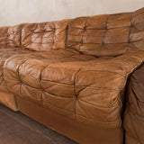 6 Piece Camel Leather 'DS-11' Patchwork Sofa by De Sede