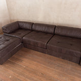 Chocolate Leather 'DS-88' Patchwork Sofa by De Sede