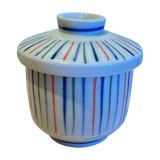 Striped Multicolor Lidded Vessel