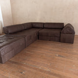 Chocolate Leather 'DS-88' Patchwork Sofa by De Sede