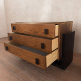 Pair of Vintage Oak Nightstands with Block Pulls, 1970s