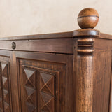 Hand Carved Oak Armoire by Charles Dudouyt, 1940s