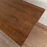 French Provincial Aged Oak Trestle Dining Table