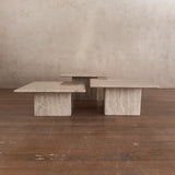 Trio of Travertine Nesting Tables