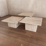 Trio of Travertine Nesting Tables