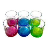 Set of 6 Multicolor Glass Tumblers