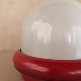 Pair of Red Accent Dome Table Lamps attr. Prisma Duna, 1970s