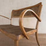 Vintage Beech and Reed Grass Settee, 1940s