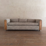 Oak Panel Sofa in Oatmeal Alpaca Bouclé, 1970s