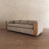 Oak Panel Sofa in Oatmeal Alpaca Bouclé, 1970s