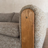 Oak Panel Sofa in Oatmeal Alpaca Bouclé, 1970s