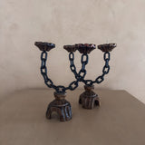 Pair of Vintage Spanish Chain Candle Holders