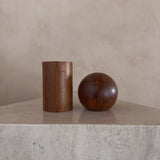 Pair of Geometric Wood Salt and Pepper Shakers