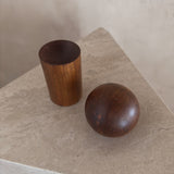 Pair of Geometric Wood Salt and Pepper Shakers