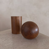 Pair of Geometric Wood Salt and Pepper Shakers