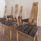 Set of 6 French Modernist Oak Dining Chairs